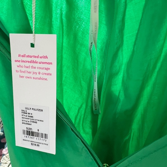 NWT Lilly Pulitzer Women's Short Sleeve Green MINI Dress SIZE 8 - Picture 6 of 6